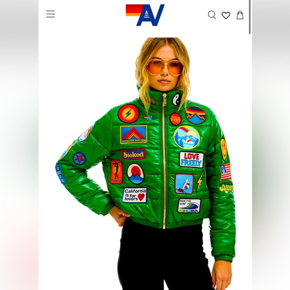 Brand new drop - NWOT Aviator Nation Puffer in Green - Picture 1 of 3